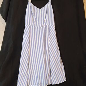 Blue and White Striped Dress
